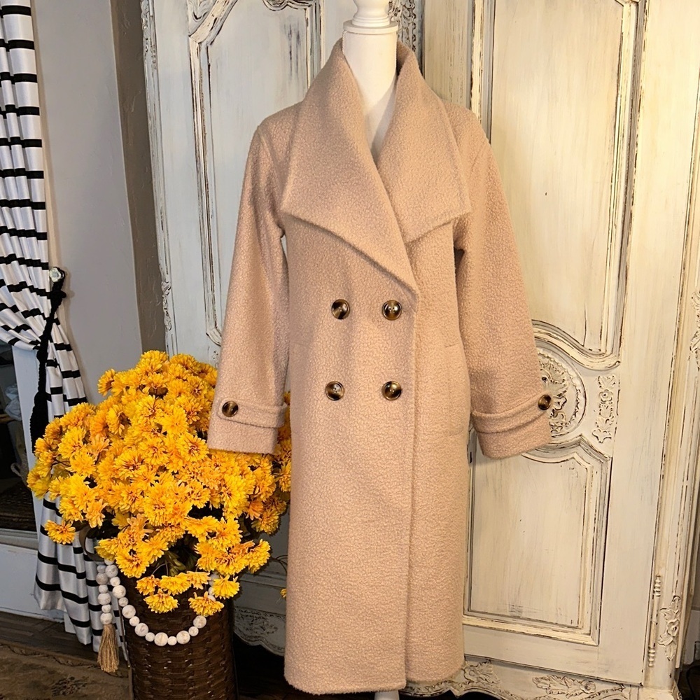 Heartloom Cream Teddy Dress Length Coat